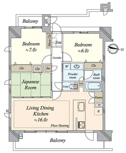 プレサンスロジェ桜山【10階】の間取り