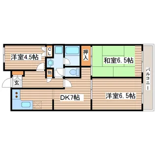 グレイスハイツ台原【1階】の間取り
