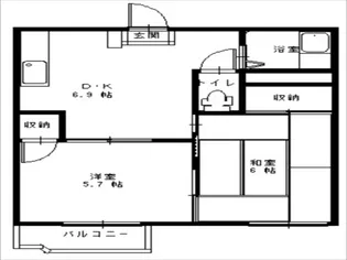 リバーサイドハイツD【2階】の間取り