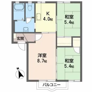 プレシュール北中央【2階】の間取り