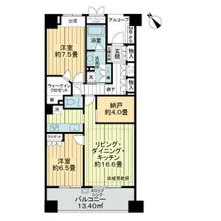 ライオンズヒルズ田端不動坂【4階】の間取り