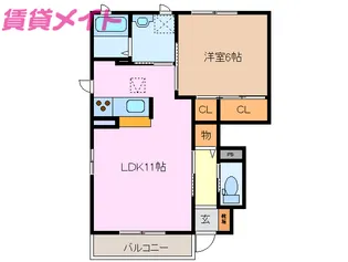 ガーデンフォレスト【1階】の間取り