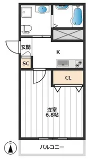 メゾンモンノム【2階】の間取り