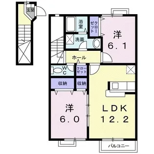 アプリコットA【2階】の間取り