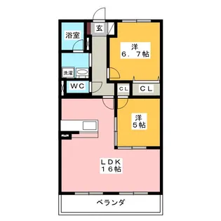 オルテンシア佐野【3階】の間取り