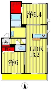 グランコートII番館【2階】の間取り
