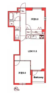 シャトーマーシャン【5階】の間取り