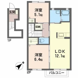 エクセルプラザ古高山【1階】の間取り