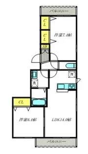 BELLE DEMEURE 山田【2階】の間取り