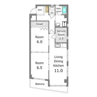 あさひレジデンス弐番館EAST【3階】の間取り