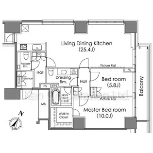 ザ・ベルグレイヴィア麻布【7階】の間取り