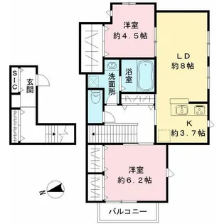 Vieuno NOZAWA(ビューノノザワ)【3階】の間取り