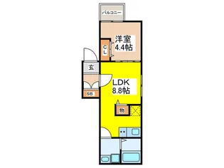 グランニール等々力【1階】の間取り