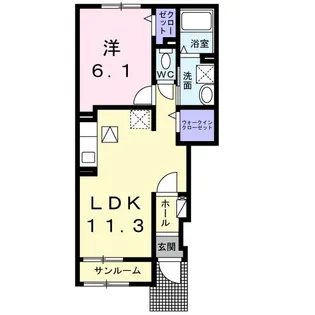 ベルオーブR【1階】の間取り