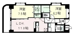 ラポール西大島ウエスト【6階】の間取り