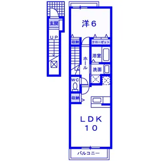 メルヴェイユー パルファンD【2階】の間取り