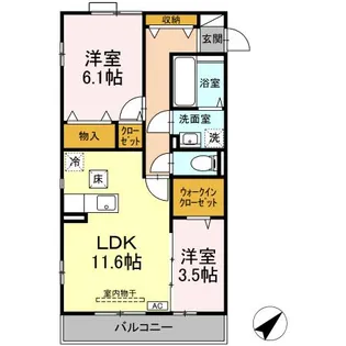 ピアチェボーレ【1階】の間取り