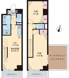 ハーモニーヒルズ瑞江【4階】の間取り