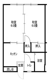 コーポ落合【1階】の間取り