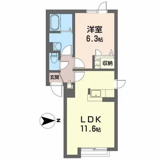 シャーメゾンハーバーシティ【1階】の間取り