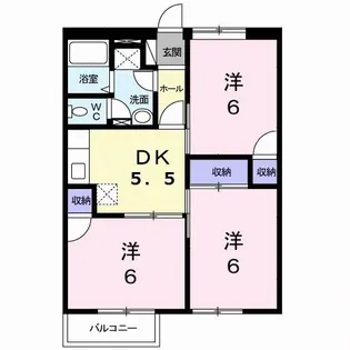 サンパストラル【1階】の間取り