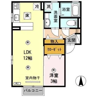 ミオポルト松本【1階】の間取り