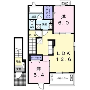 サンシャイン B【2階】の間取り