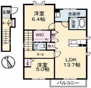 シャーメゾン レ・フレールI【2階】の間取り