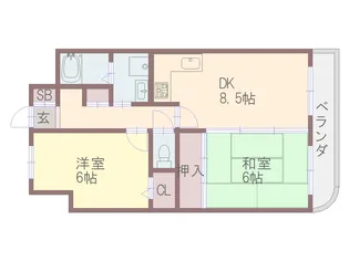 パラシオン平野【2階】の間取り