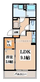 ボヌールフルール【3階】の間取り