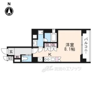 リーガル京都五条大宮【3階】の間取り