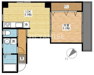 AVENIRめがね橋【6階】の間取り