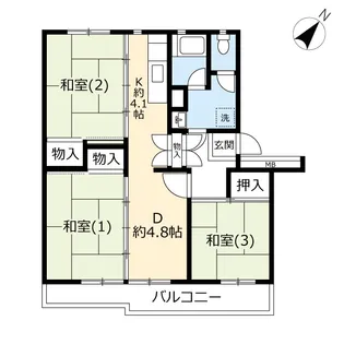 URえびな【2階】の間取り