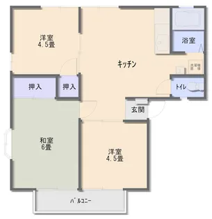 タウンハウスB【2階】の間取り