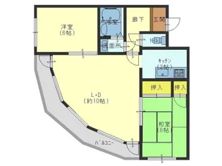 グレンヴュー北野【6階】の間取り