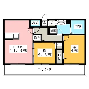グランシャトー【3階】の間取り