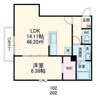 ボヌールメゾン四街道【2階】の間取り