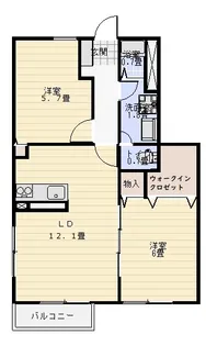 ライジング・サンA【1階】の間取り