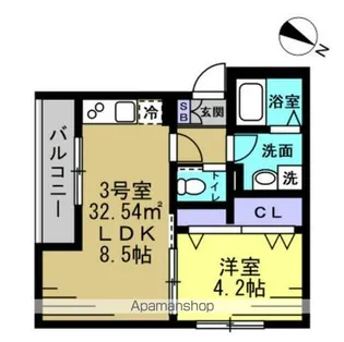 シティエスケイプ行徳【2階】の間取り