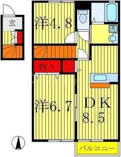 ブラックパール【2階】の間取り