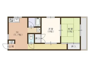 大阪府大阪市住之江区浜口東2【マンション】の間取り