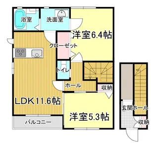 パス・ビエント B【2階】の間取り