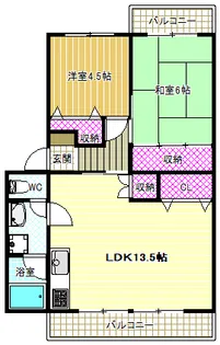 本町八幸ハイツ【2階】の間取り