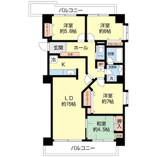 かすみがうらマンション【5階】の間取り