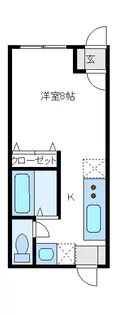 トレゾア作草部(マンスリーマンション)【1階】の間取り