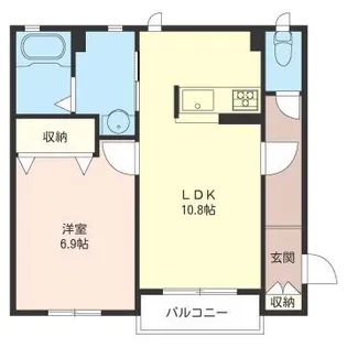 ブランドールミキ B棟【1階】の間取り