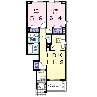 広島県福山市御幸町大字中津原【アパート】の間取り