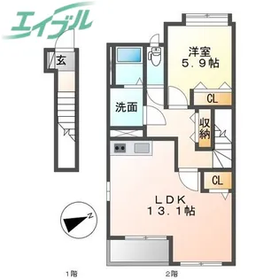 ルナ アズール【2階】の間取り
