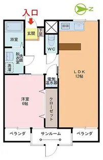 1LDKの間取り画像