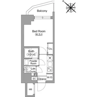 コンフォリア・リヴ横浜平沼【5階】の間取り